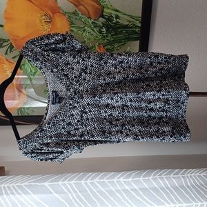 Max Edition black & cream geometric print top, size small